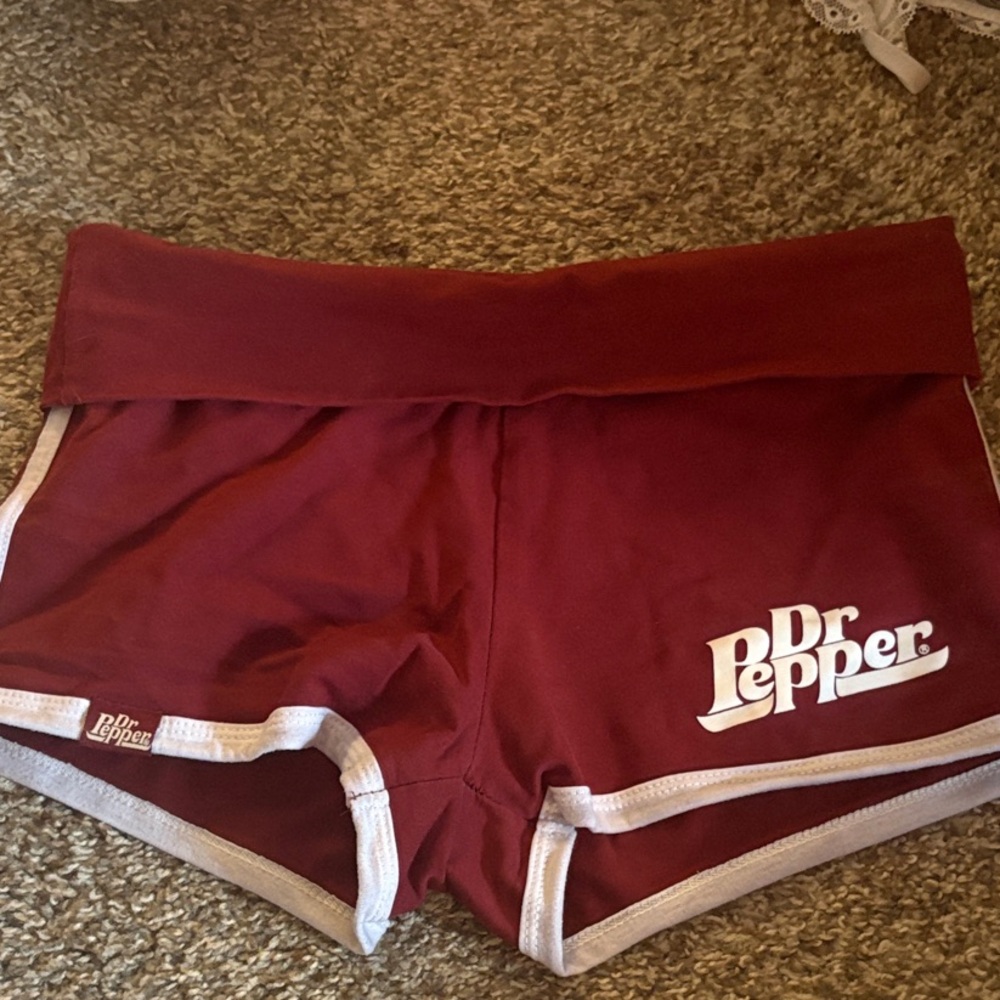 Women's Dr. Pepper Athletic Shorts in Burgundy